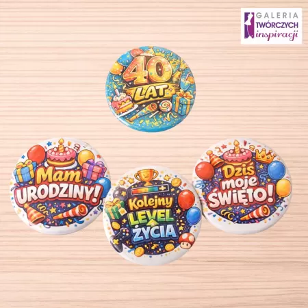 40 lat (urodziny) - przypinka 56 mm